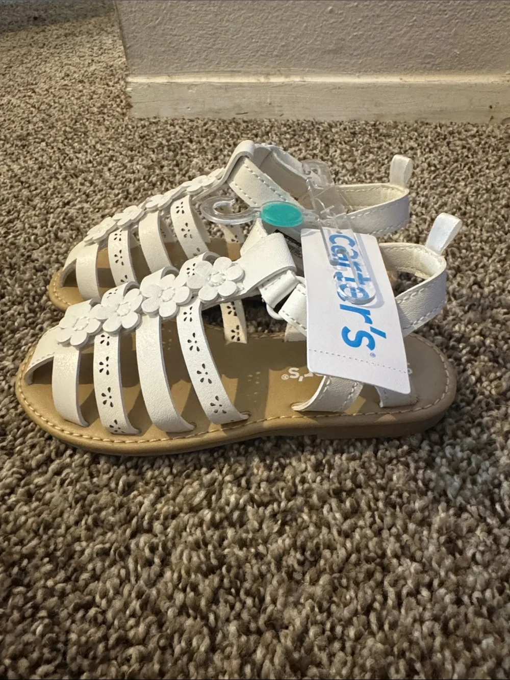 Carter's White Floral Strap Girls' Sandals
